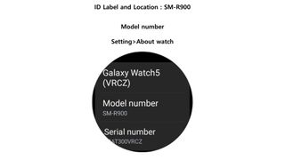 Samsung Galaxy Watch 5 FCC label
