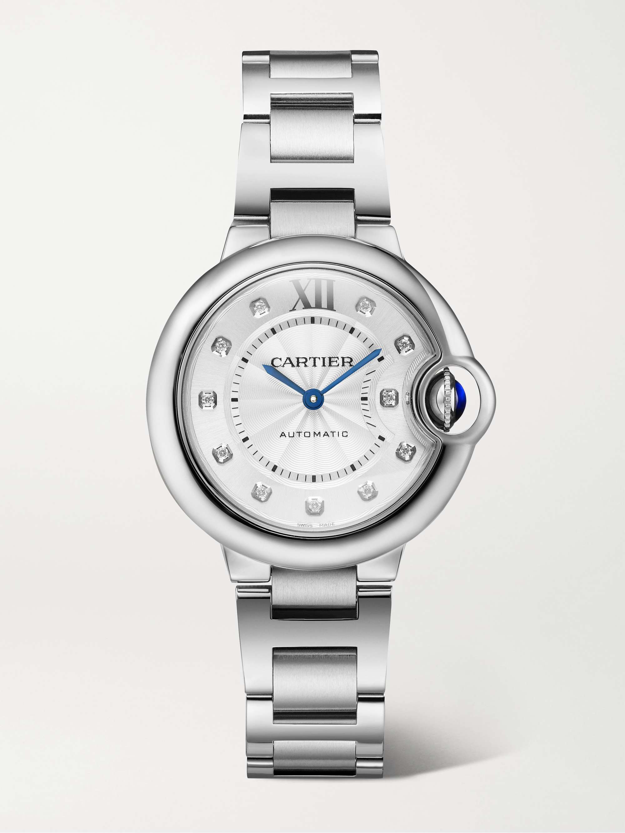 Ballon Bleu De Cartier Automatic 33mm Stainless Steel and Diamond Watch
