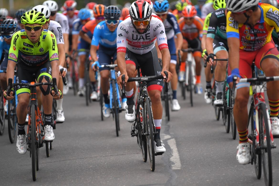 Fernando Gaviria riding in the peloton