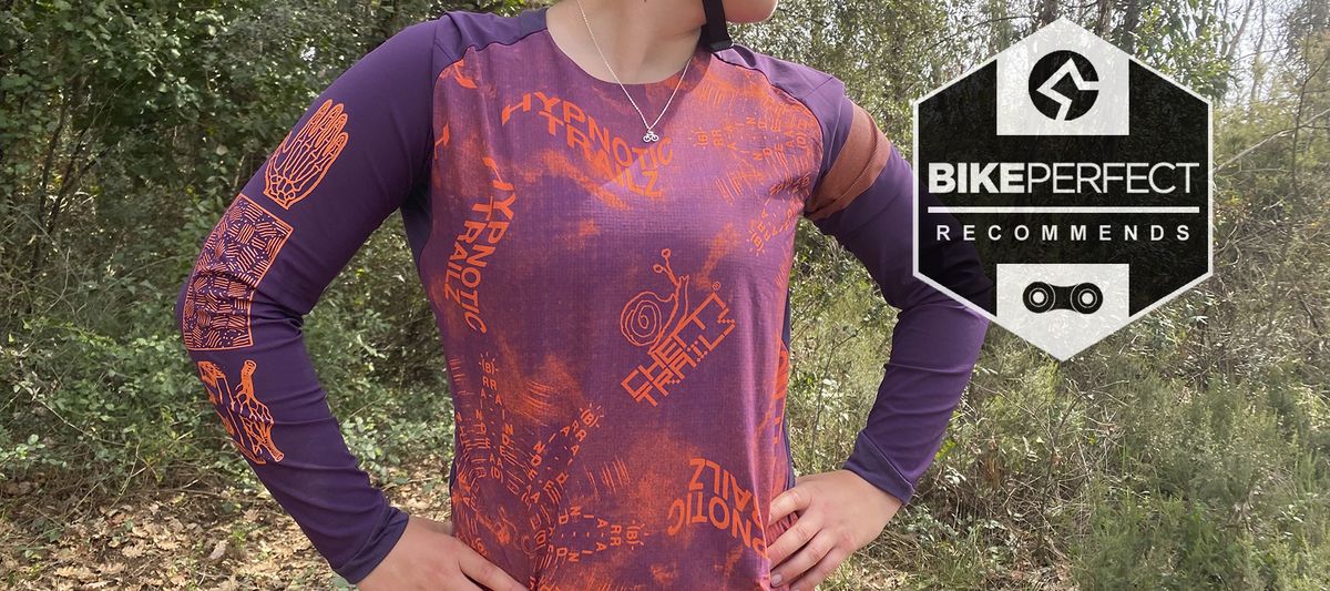 Rider wearing Brain Dead X Rapha Women&#039;s Trail Windblock Jersey