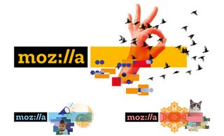 Mozilla logos show a hand making an ok gesture, the yes baby meme and a cat