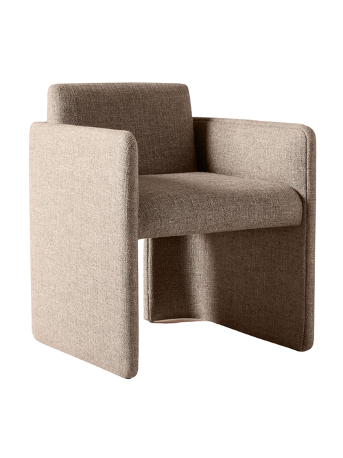 Carson Dark Taupe Performance Fabric Dining Armchair
