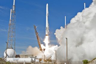 A SpaceX Falcon 9 rocket and Dragon cargo ship lift off from Space Launch Complex 40 at the Cape Canaveral Air Force Station, Florida on Dec. 15, 2017 to deliver NASA cargo to the International Space Station. Both the rocket and Dragon have flown in space before.