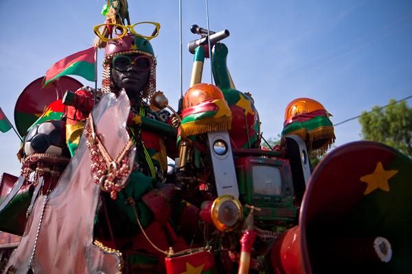 This enthusiastic Burkina sports fan arrived on his flamboyant motorcycle to cheer for the three Burkina Faso teams.