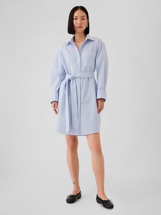 Organic cotton oxford mini dress