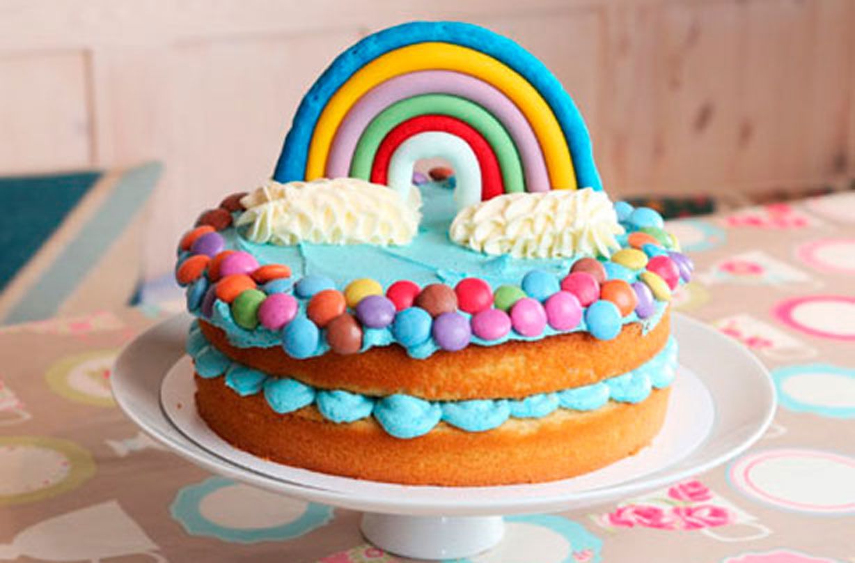 Jo Wheatley’s rainbow vanilla sponge