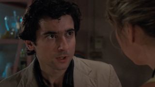 Griffin Dunne stands with a look of exasperation in After Hours.