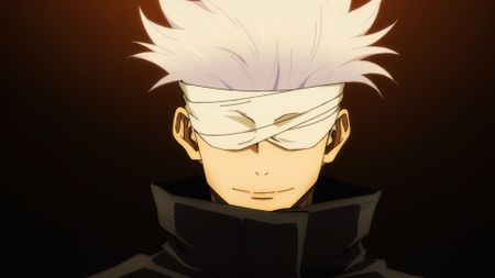 A blindfolded Gojo in Jujutsu Kaisen 0