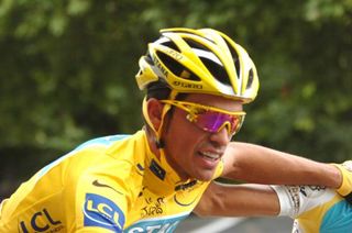 Alberto Contador (Astana) on the road to Paris
