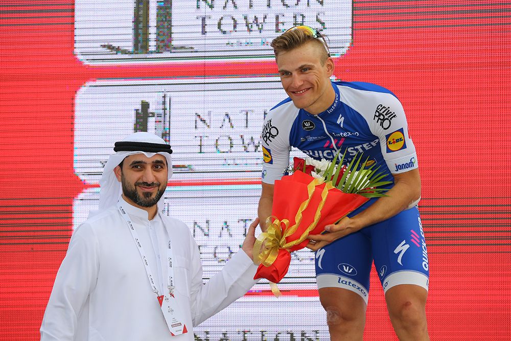 Marcel Kittel (Quick-Step Floors) enjoys his moment on the podium