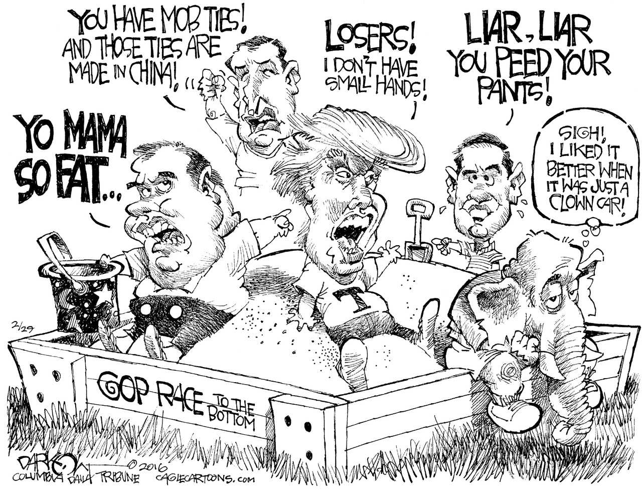 Political Cartoon U.S. GOP Decision 2016