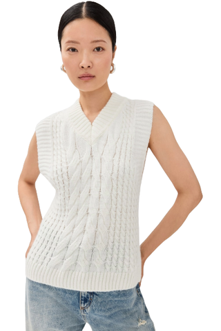 Alohas, Kylie White Tricot Vest (Was $110) 