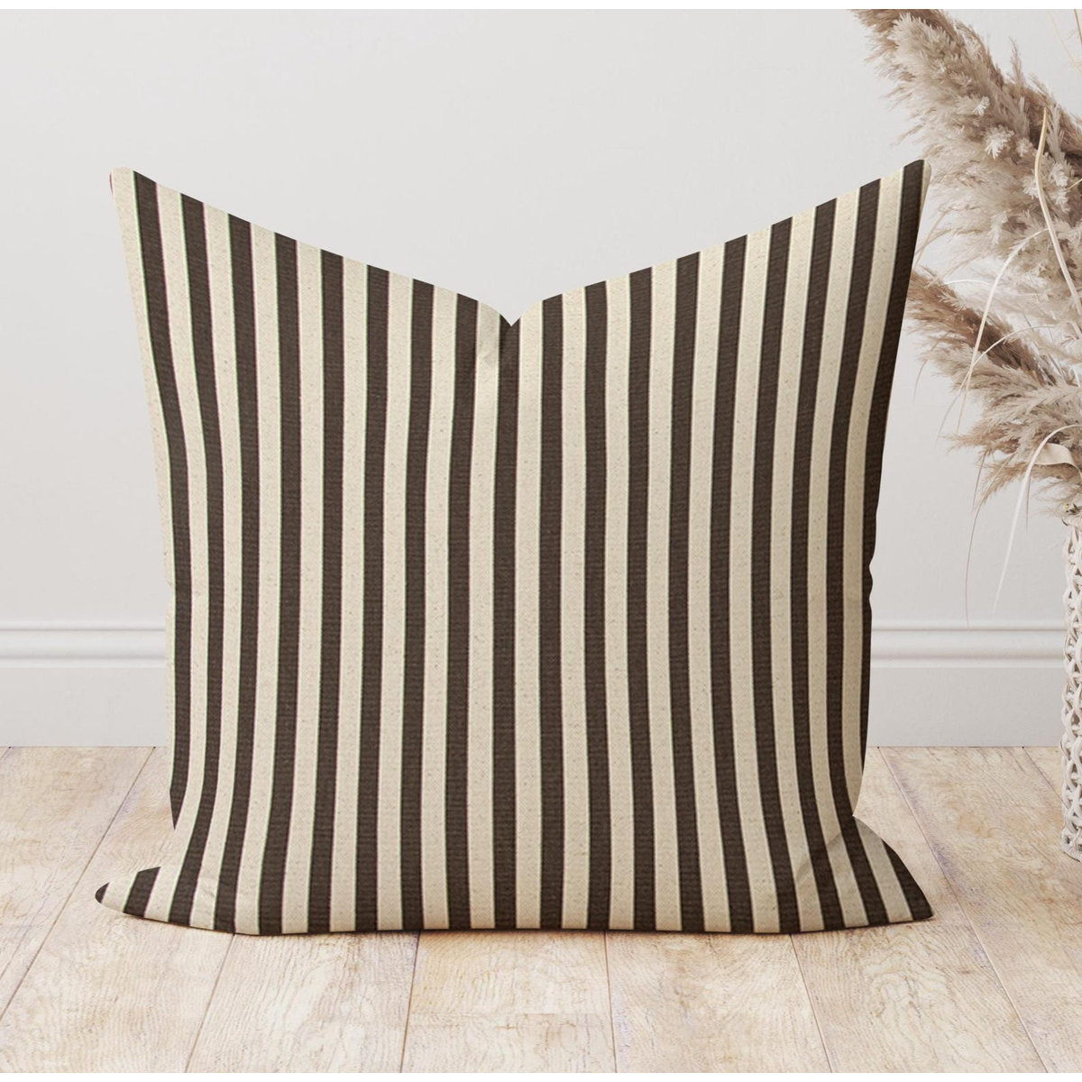 That Dutch Girl Chestnut Brown and Beige Stripe Pillow Cover | Wayfair