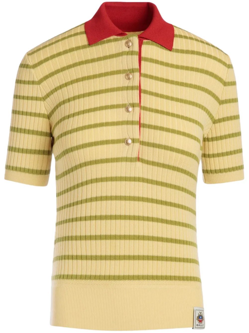 Bally Striped Knitted Polo Shirt | 40