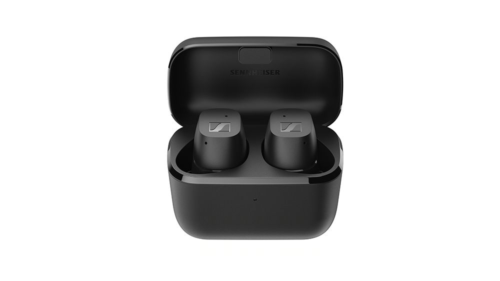 The Sennheiser CX true wireless earbuds in their charging case