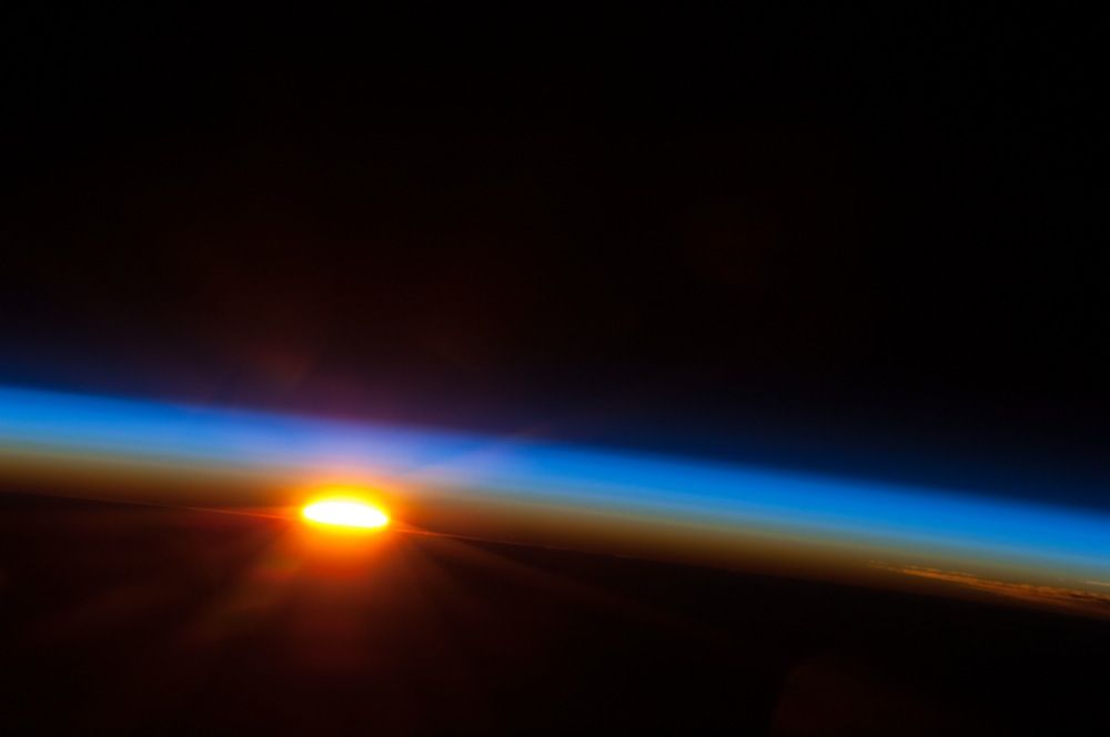 Sunrise over the South Pacific from orbit