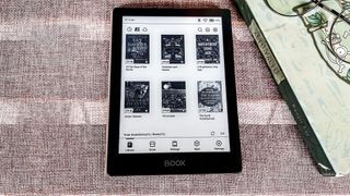 Ebook tiles within the library tab of the Onyx Boox Go 6