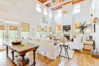 Living room in house belonging to Sandra Bullock