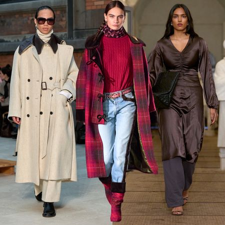 three models wearing fall 2025 outfits from the Copenhagen Fashion Week runways