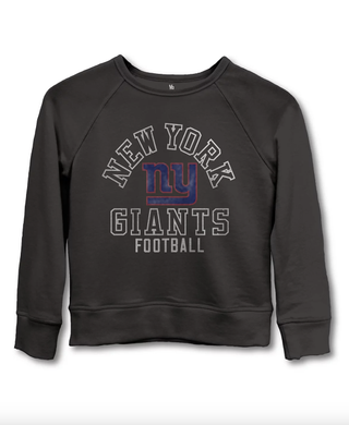 Unisex Nfl New York Giants Flocked Raglan Crew Fleece Sweatshirt - Little Kid, Big Kid