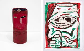 Surrealist ceramic vessels with drawings from Gerasimos Floratos