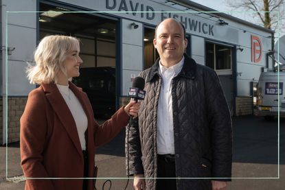 Florence Hall as Meghan, Rory Kinnear as Dave in The Bank of Dave