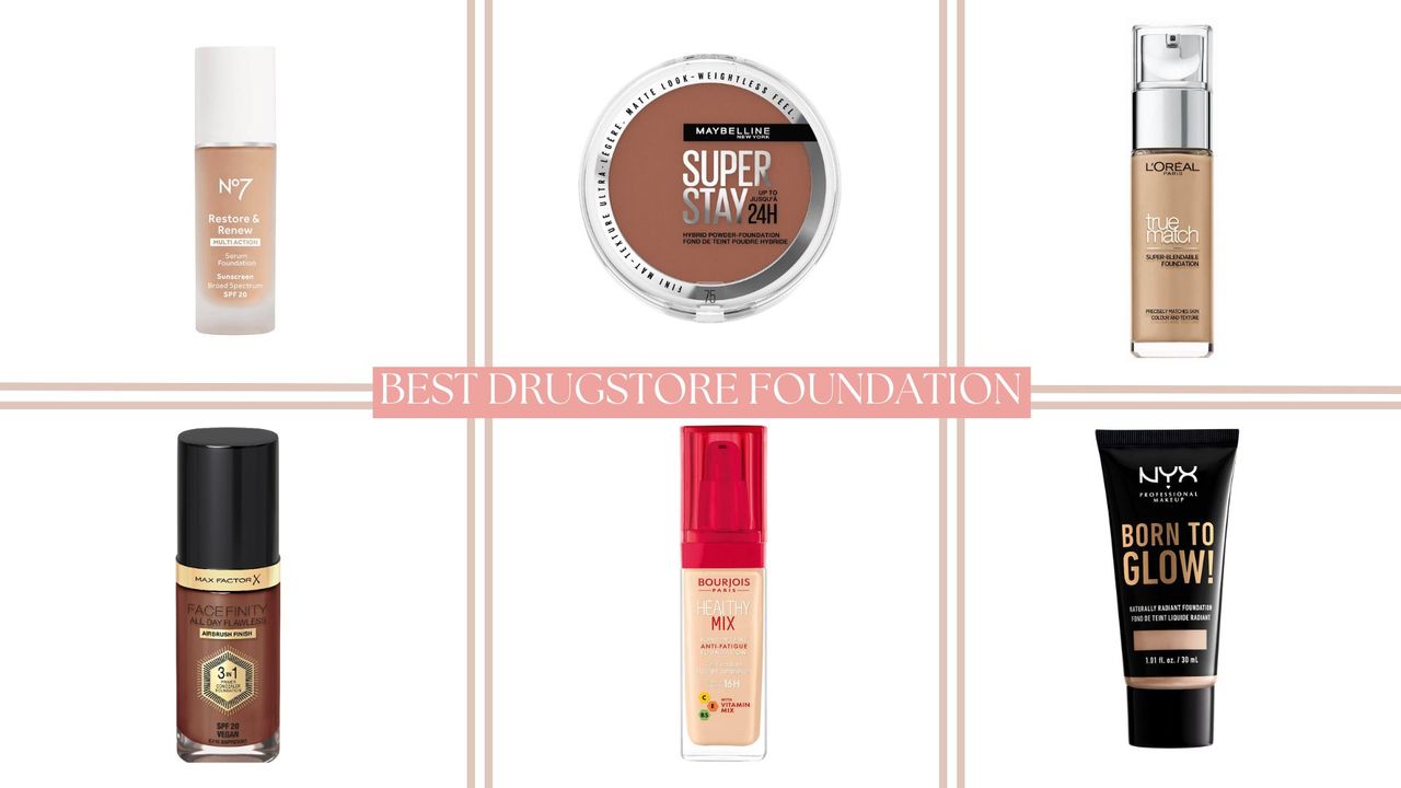 6 of the best drugstore foundations, including options from No7, Maybelline, L&#039;Oreal Paris, Max Factor, Bourjois and NYX