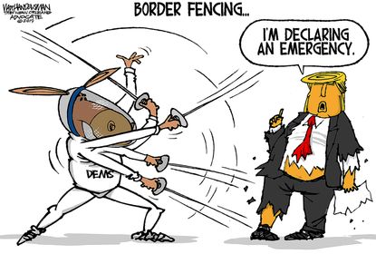 &nbsp;Political Cartoon&nbsp;U.S. Trump Border Wall Democrats GOP