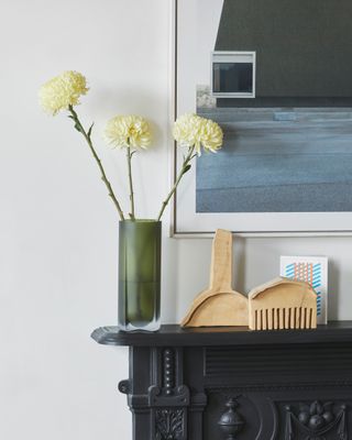Vases on a mantle piece