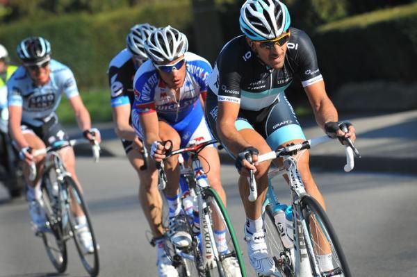 Fabian Cancellara (Leopard Trek) raides ahead of Sylvain Chavanel (Quick Step)