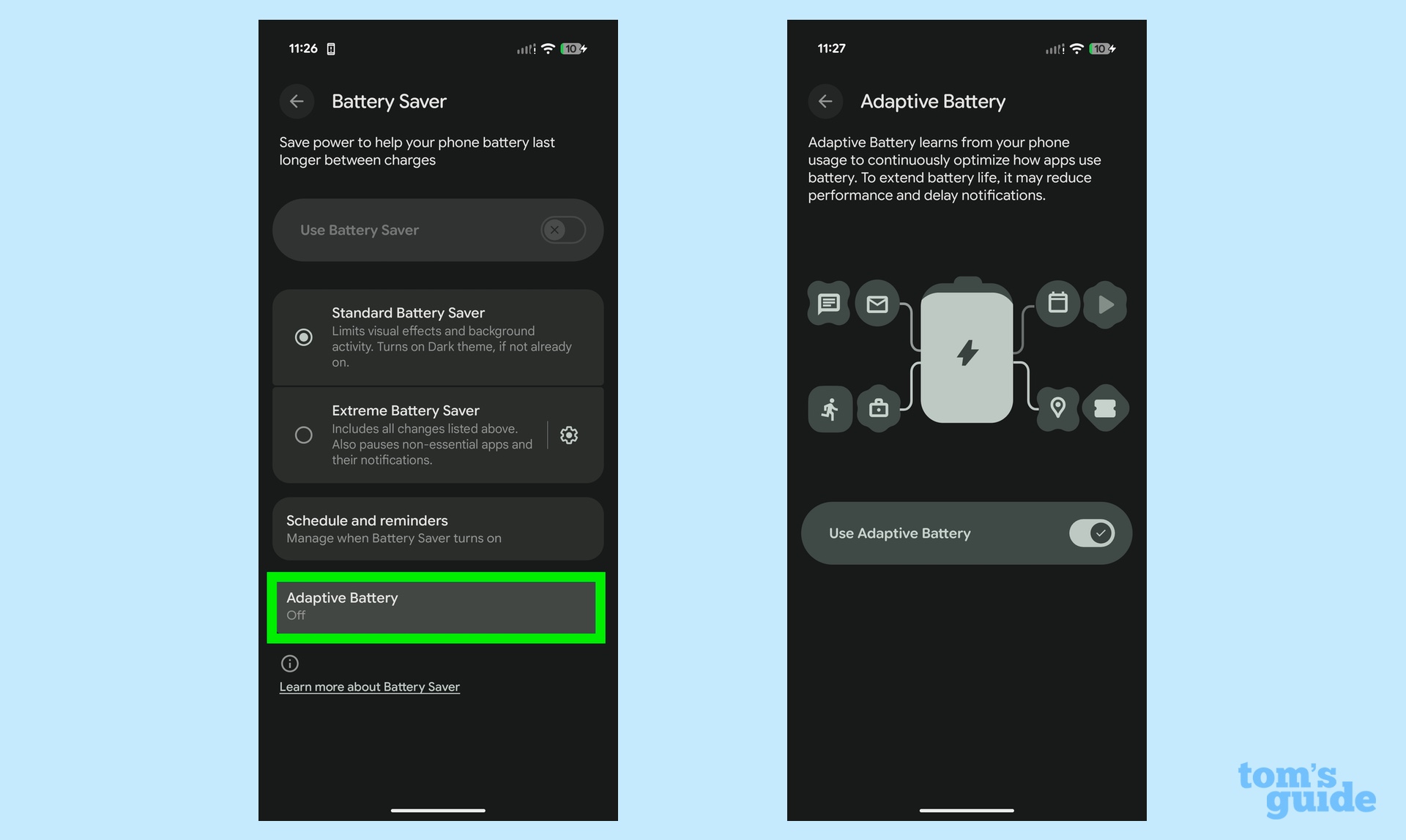 Enabling Adaptive battery feature on pixel 10 pro