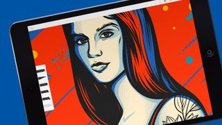 Vector art tutorials: Drawing of girl on iPad