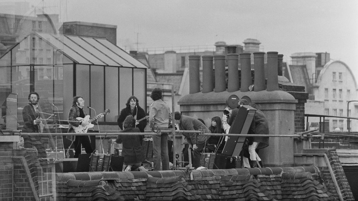 The Beatles on the rooftop