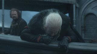 Viserys vomiting while on a boat headed to Driftmark.