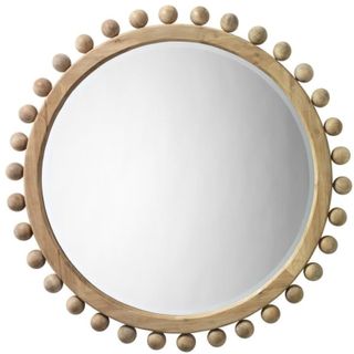 Overstock Alden Décor Orion Round Wood Mirror, Natural Natural Brown