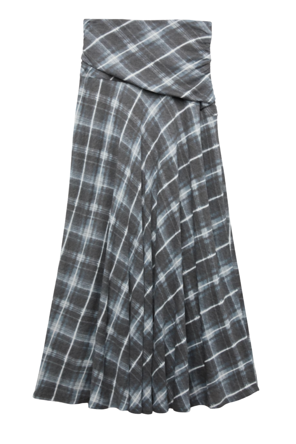 Lyocell Blend Midi A-Line Skirt With Wool