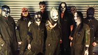 Slipknot posing for a photograph in 2002