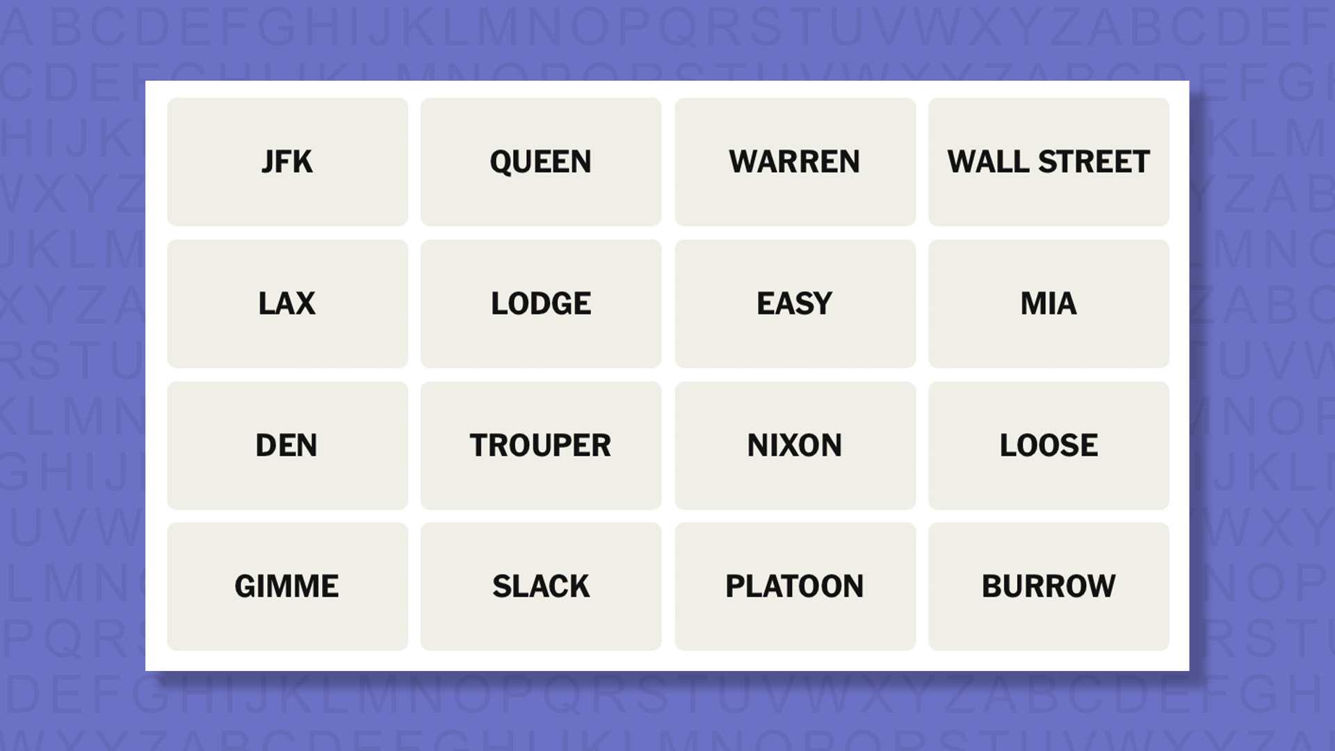 NYT Connections hints for game 896 on a purple background