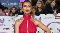 Anita Rani in a red gown at The Pride of Britain awards