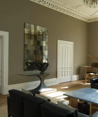 Traditional living room in light brown