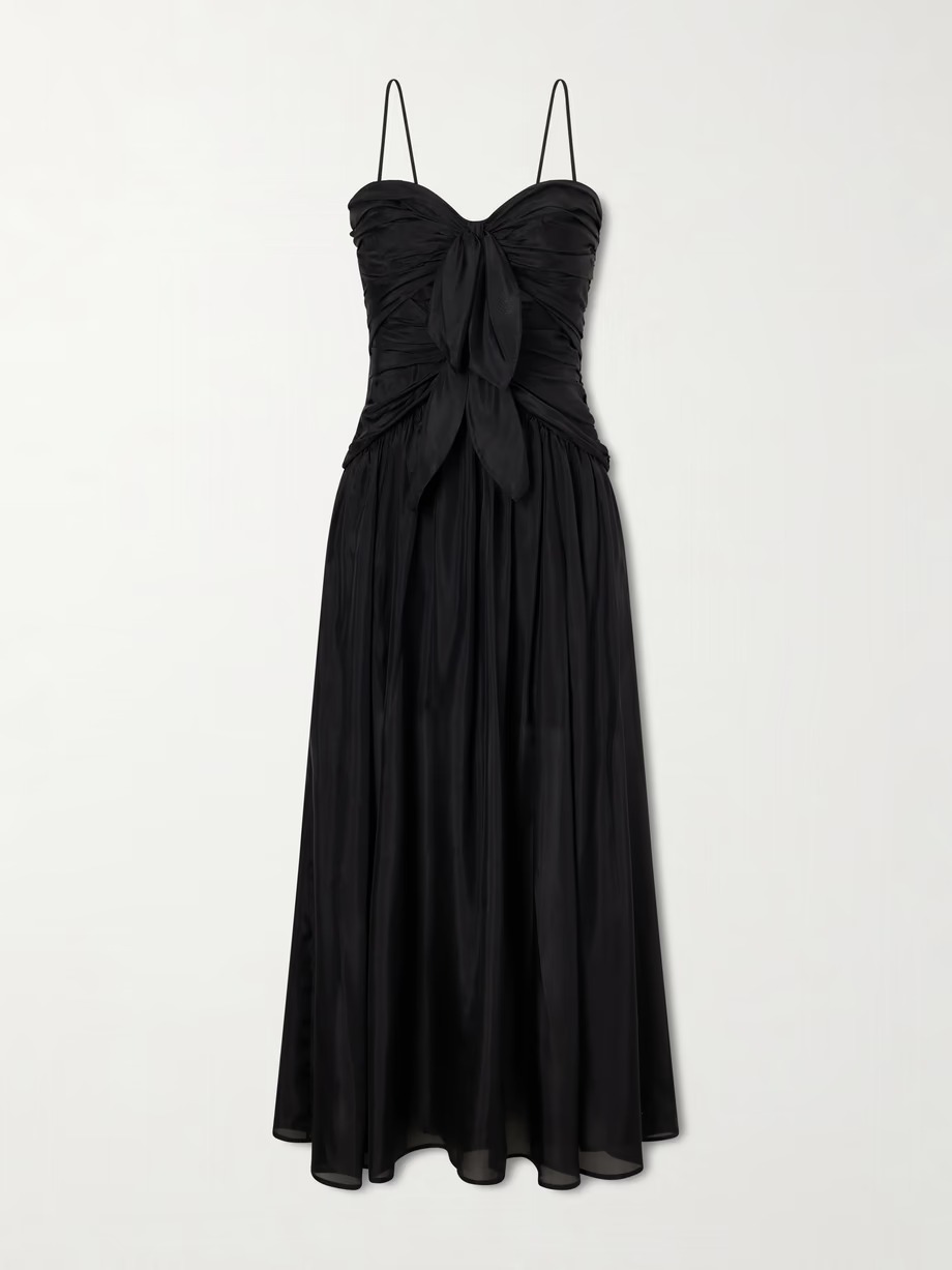Zimmermann, Aster Cutout Gathered Silk-Chiffon Midi Dress