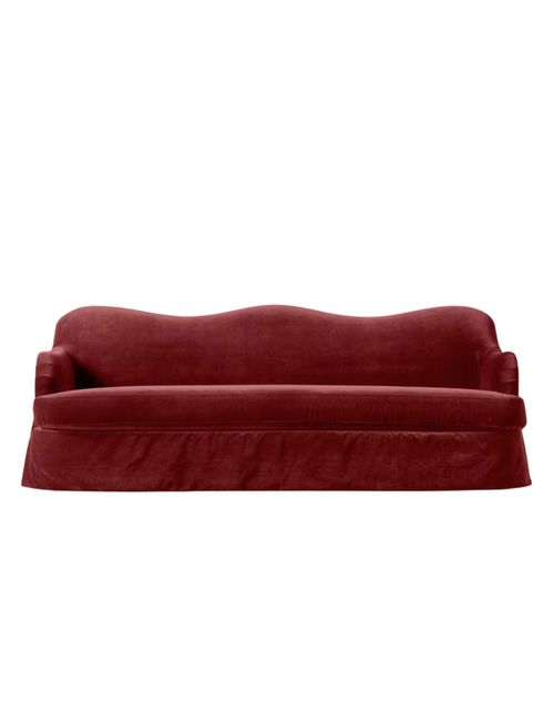 Rosamund Sofa - Luster Currant Velvet Performance