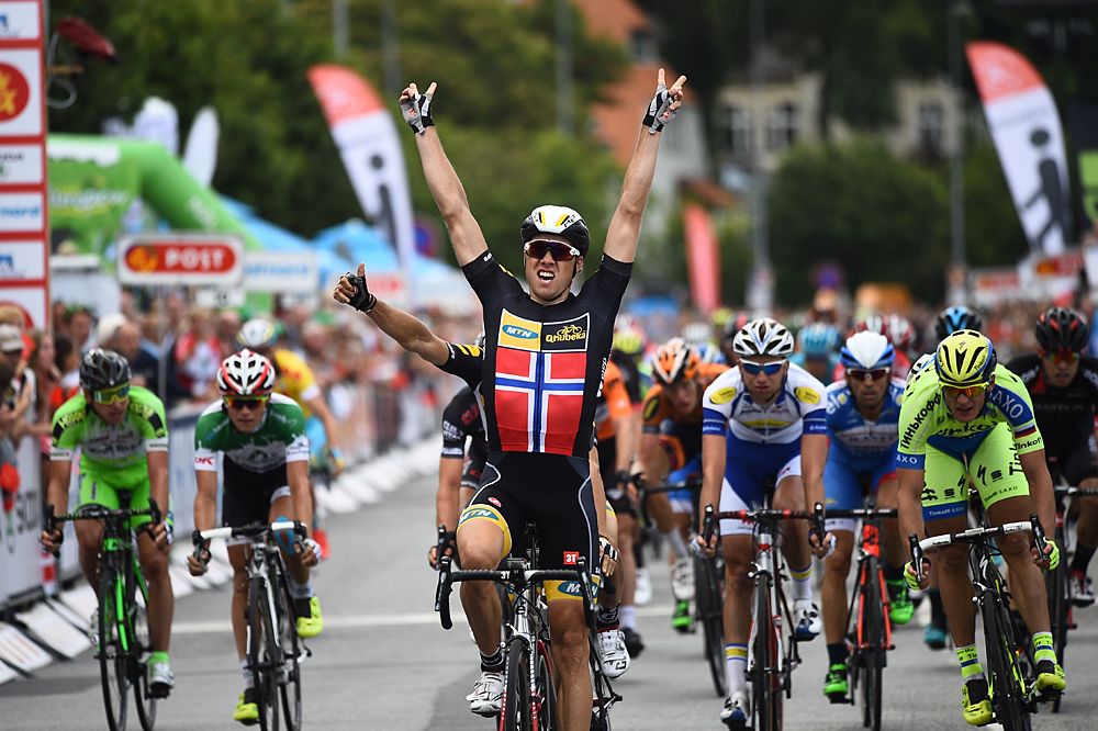 Edvald Boasson Hagen (MTN-Qhubeka) wins stage 2 at the Tour of Denmark