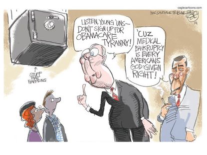 Political cartoon ObamaCare sign-up deadline