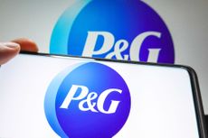 Proctor and Gamble Logo on a cell phone and in the background