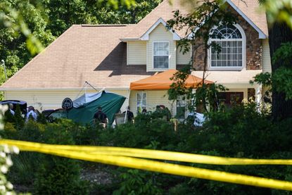  Crime scene of house shooting in New Jersey.