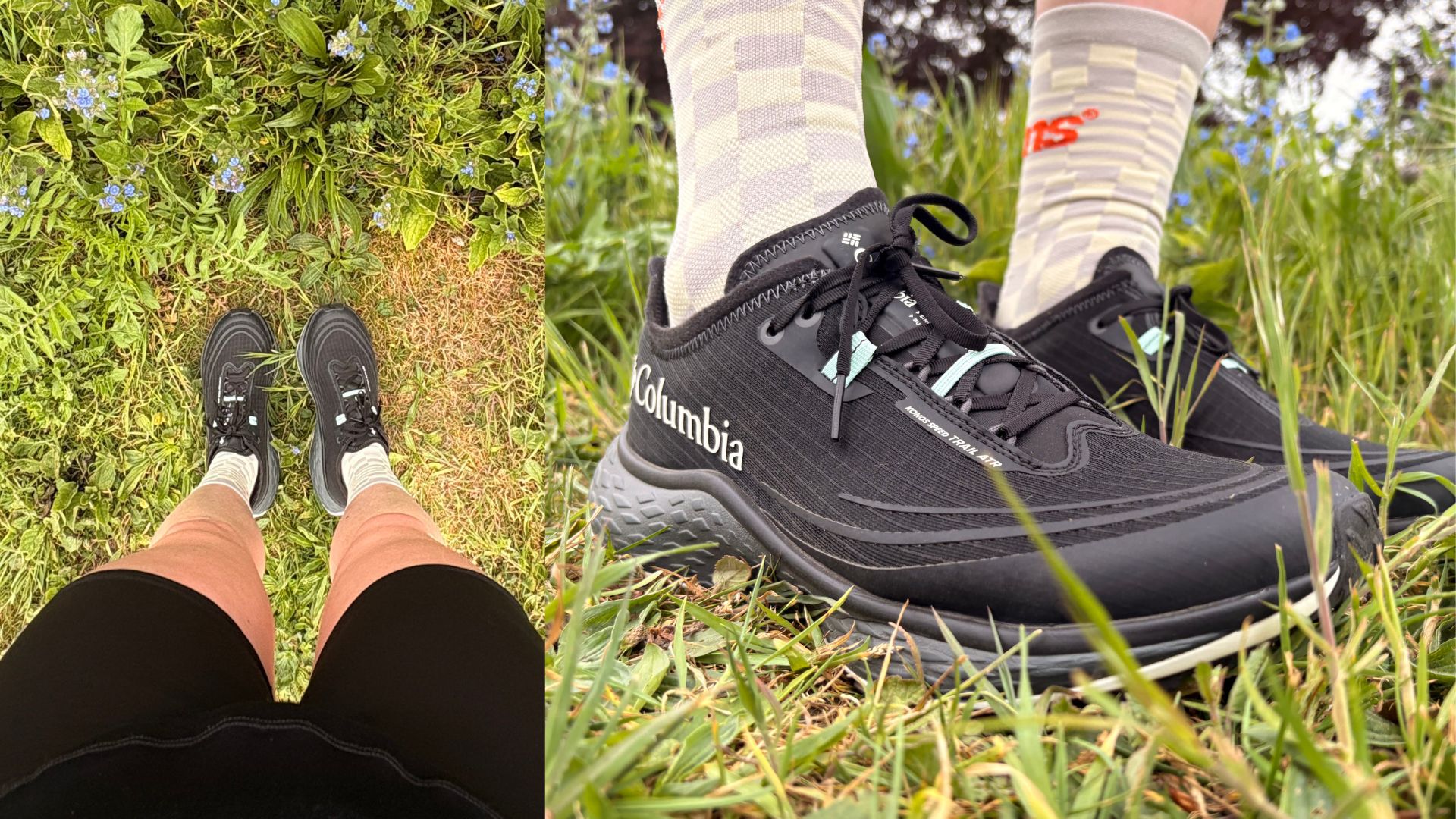 Grace wearing the Columbia black trail shoes