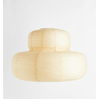 rice paper lamp shade in a beige curved design