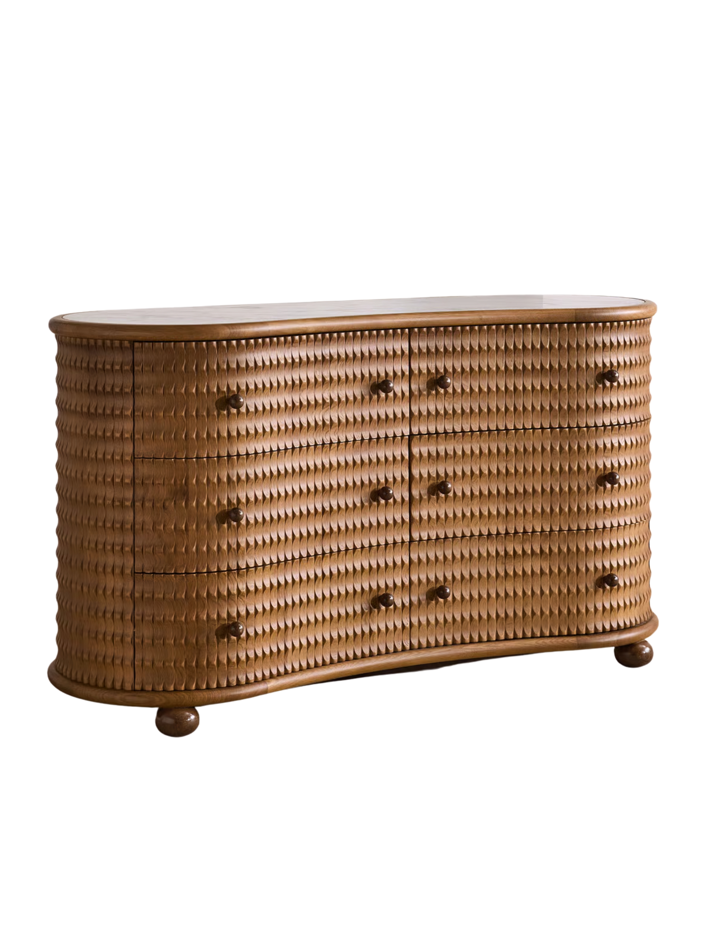 Soho Home, Armando Six Drawer Dresser, Calacatta Aura Marble