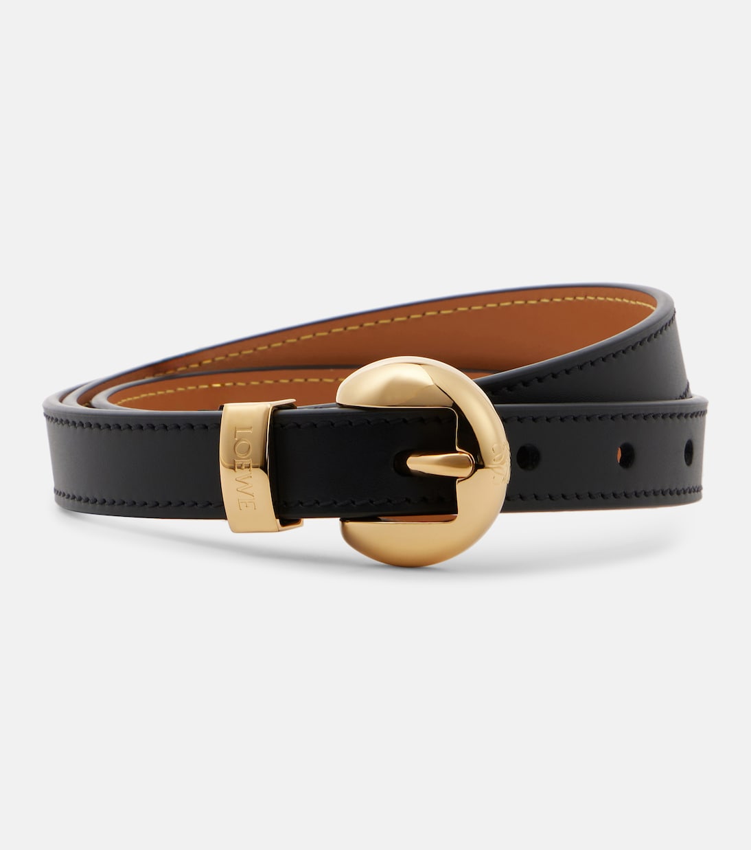 Pebble Leather Belt in Black - Loewe